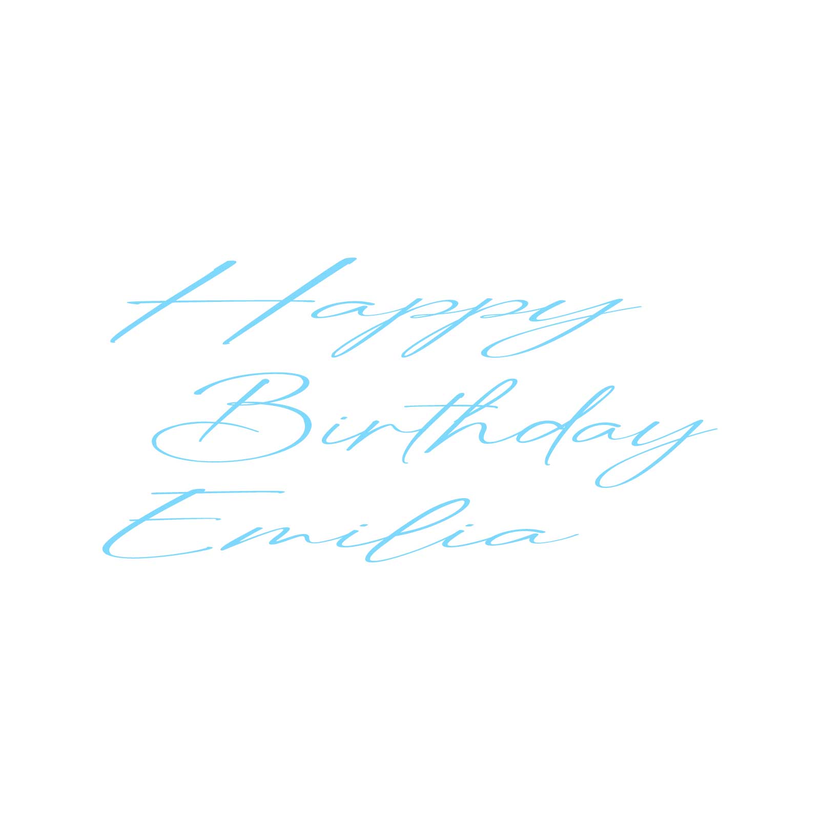 "Happy Birthday Emilia" Decal
