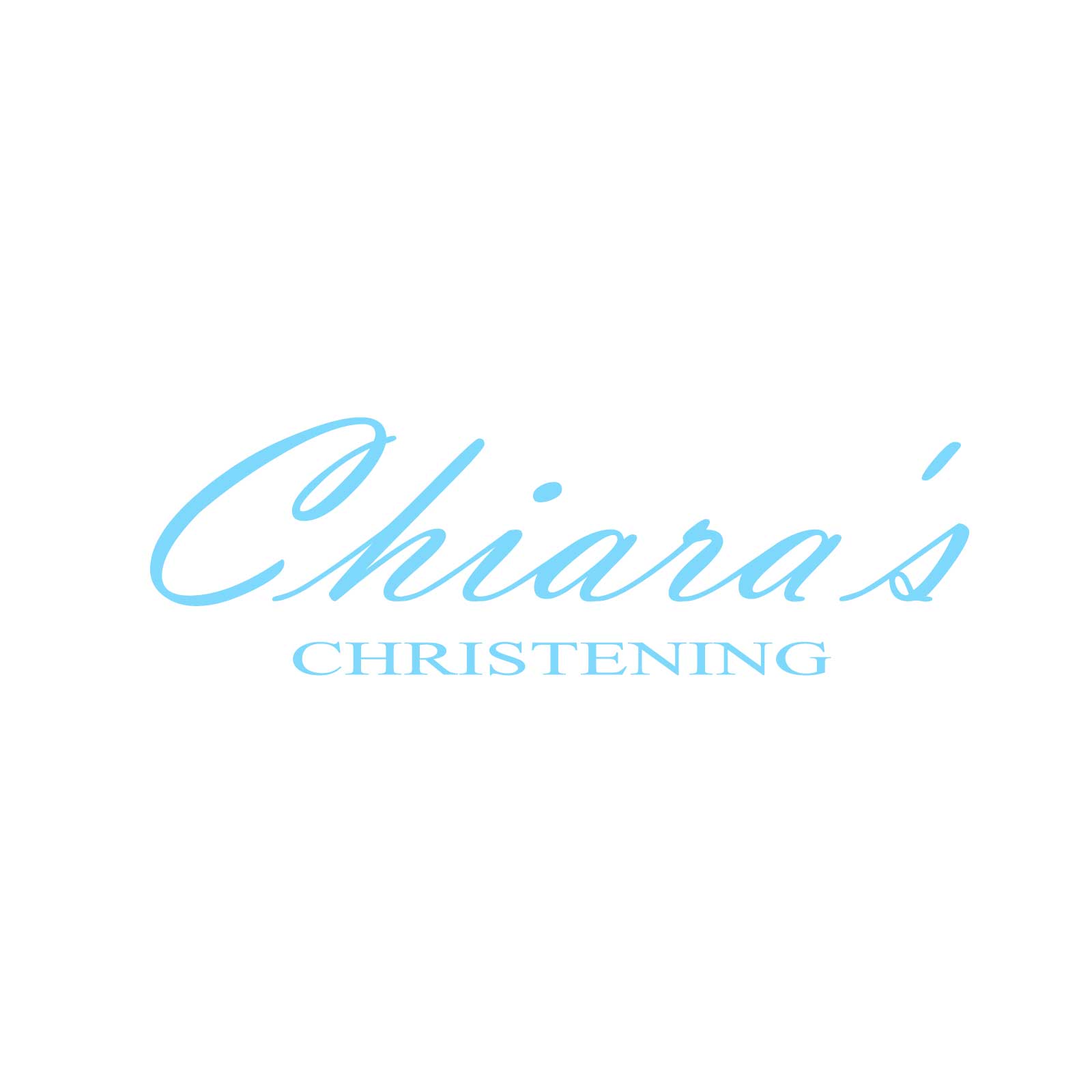 "Chiara's Christening" Decal