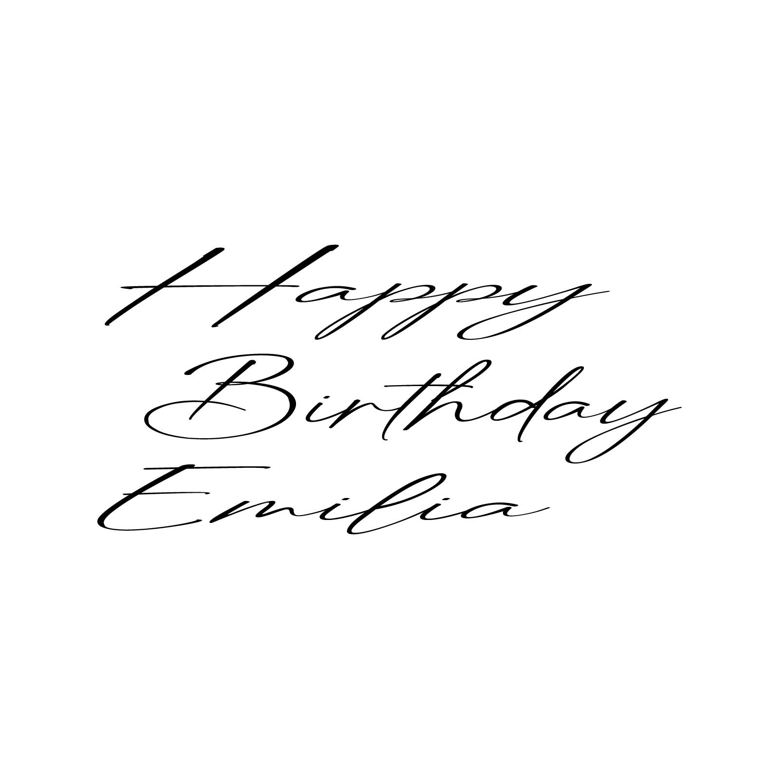 "Happy Birthday Emilia" Decal