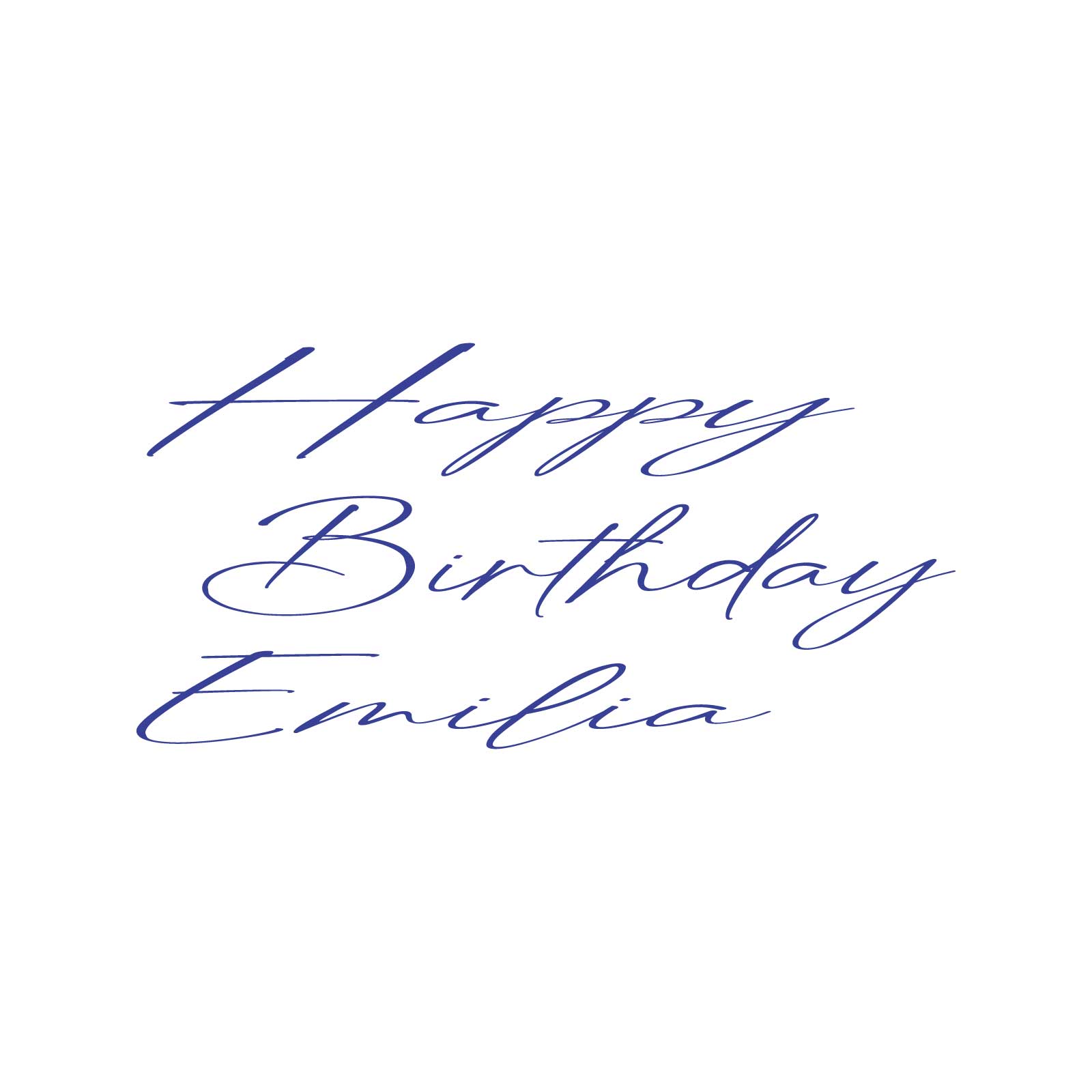 "Happy Birthday Emilia" Decal