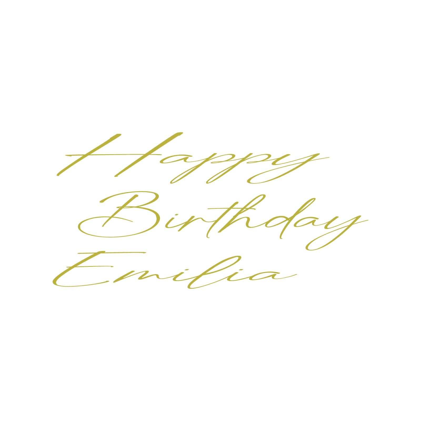 "Happy Birthday Emilia" Decal
