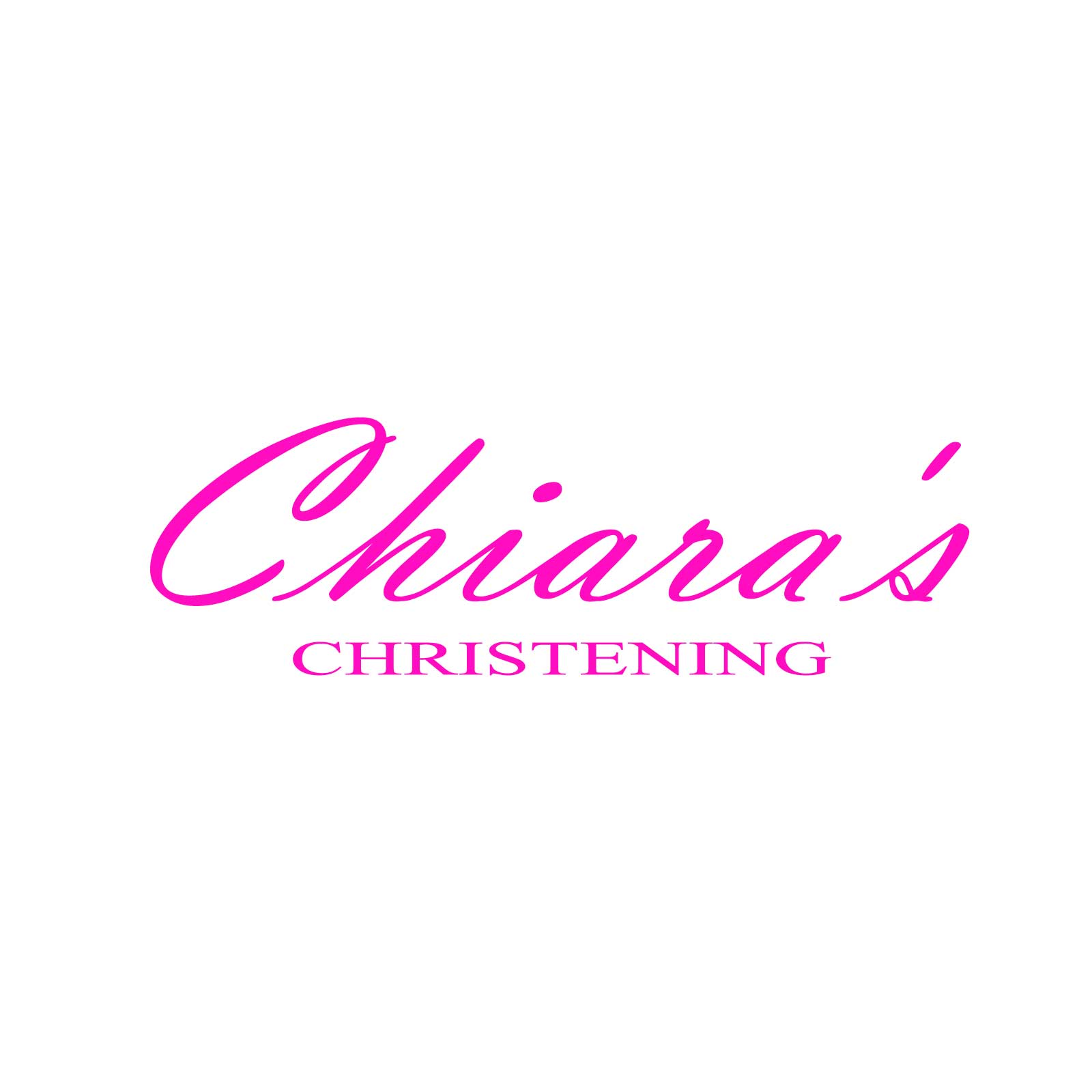 "Chiara's Christening" Decal