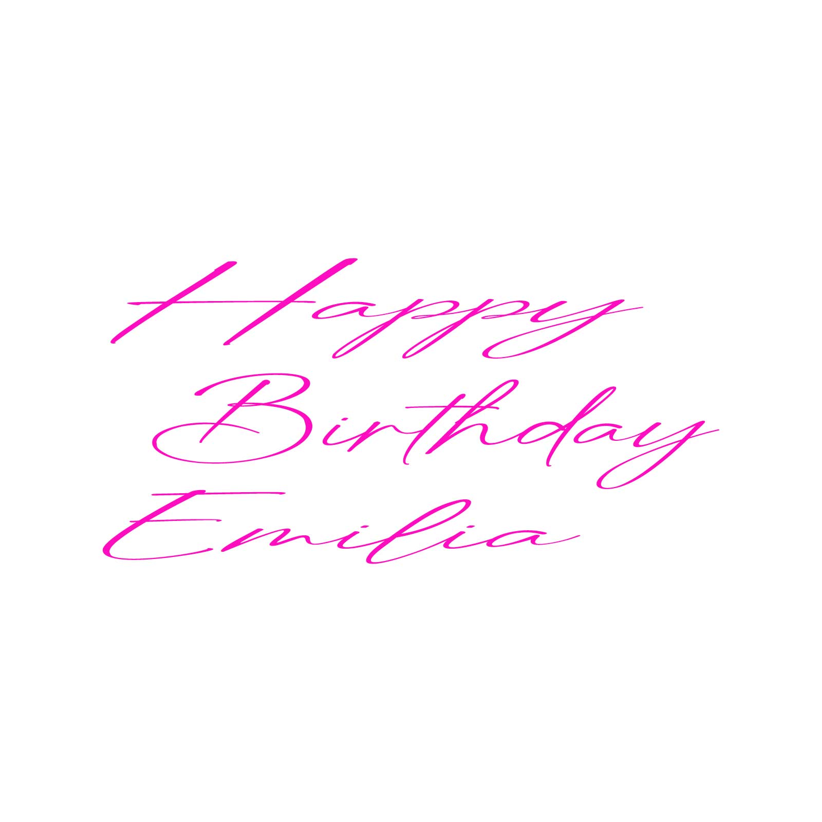 "Happy Birthday Emilia" Decal