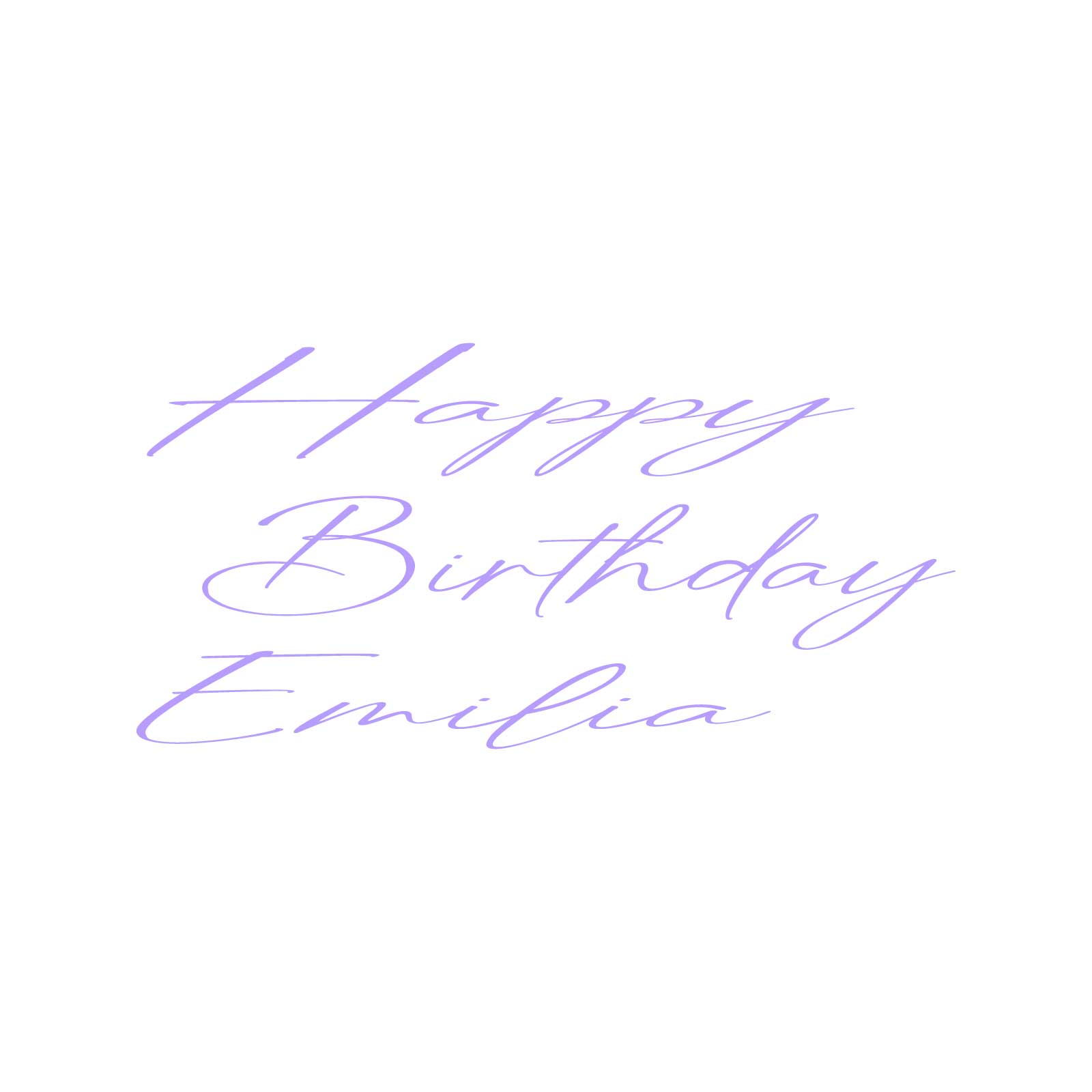 "Happy Birthday Emilia" Decal