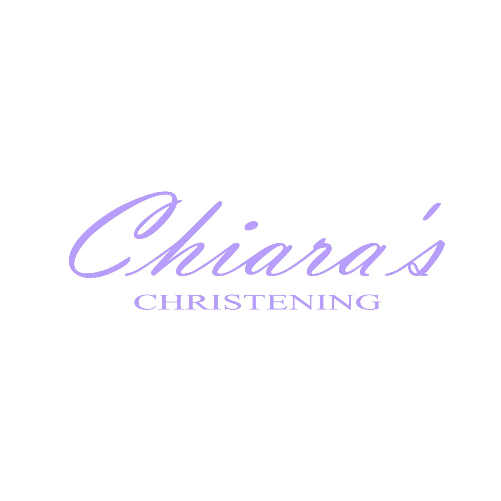 "Chiara's Christening" Decal