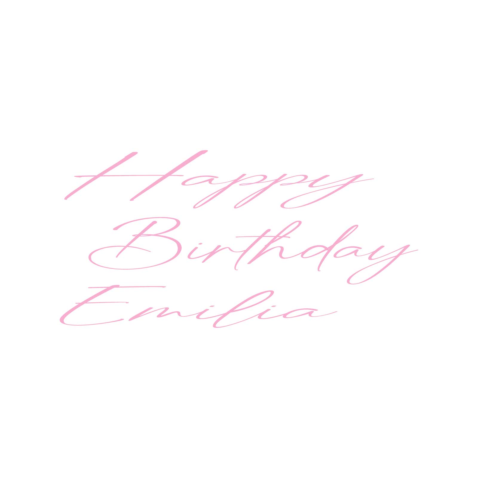 "Happy Birthday Emilia" Decal