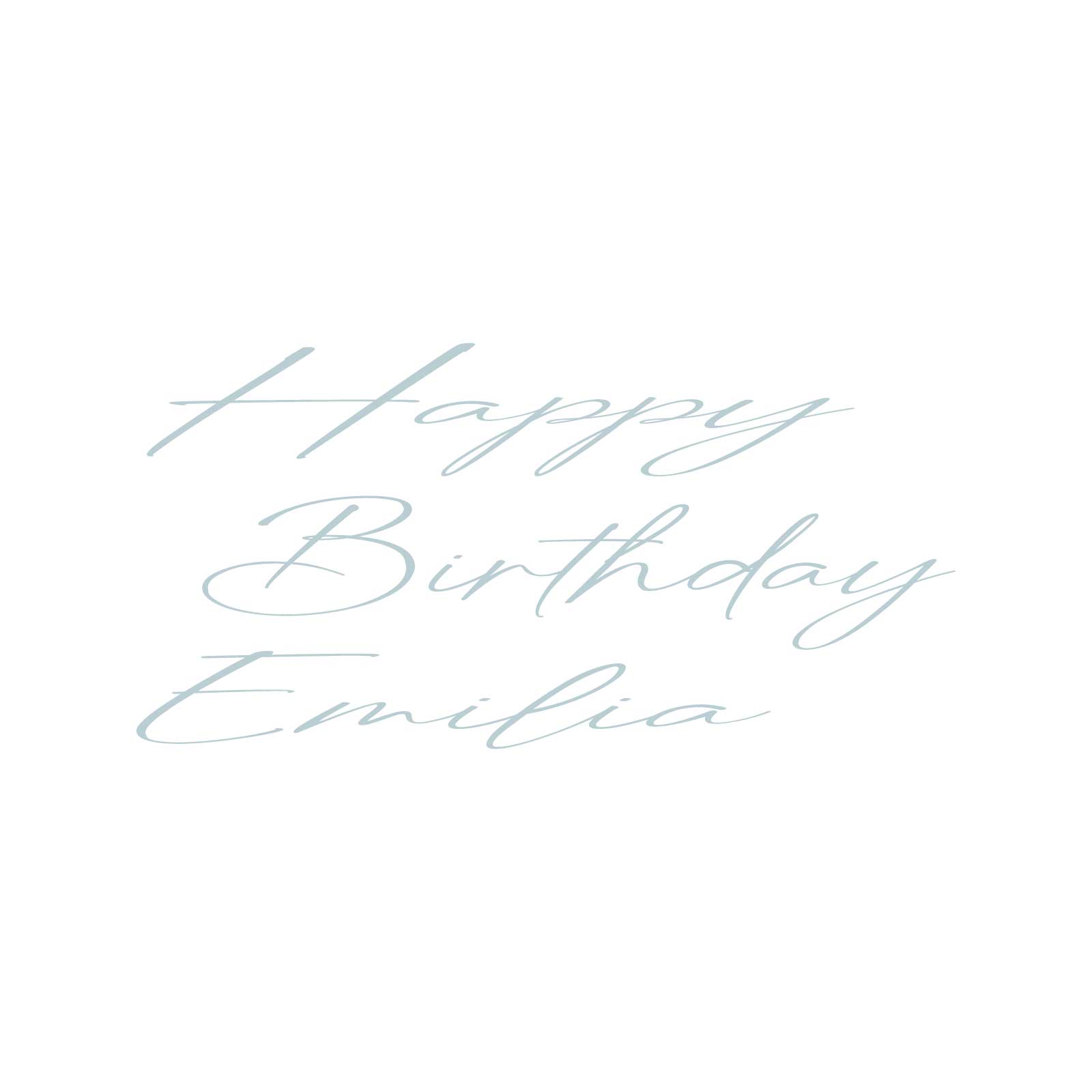 "Happy Birthday Emilia" Decal