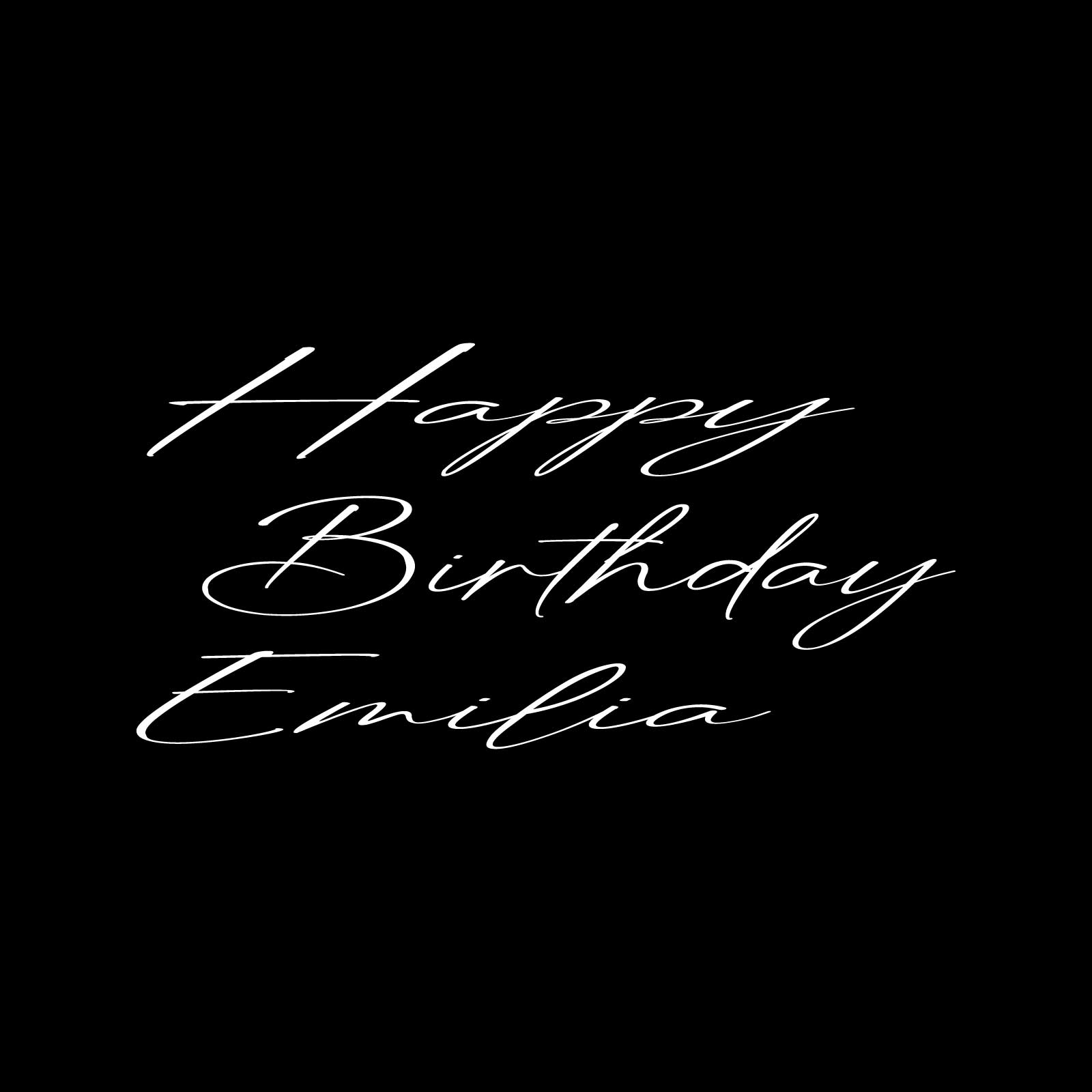 "Happy Birthday Emilia" Decal