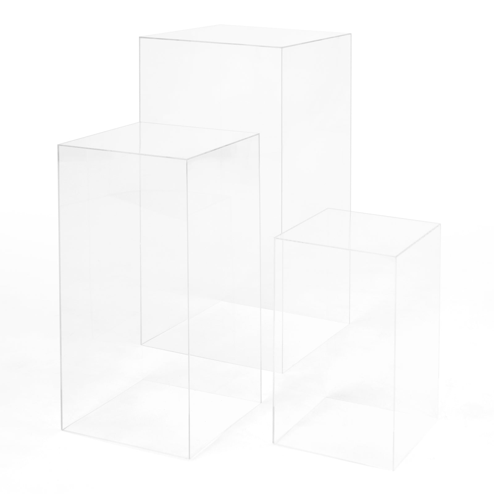 Clear Square Cake Plinth