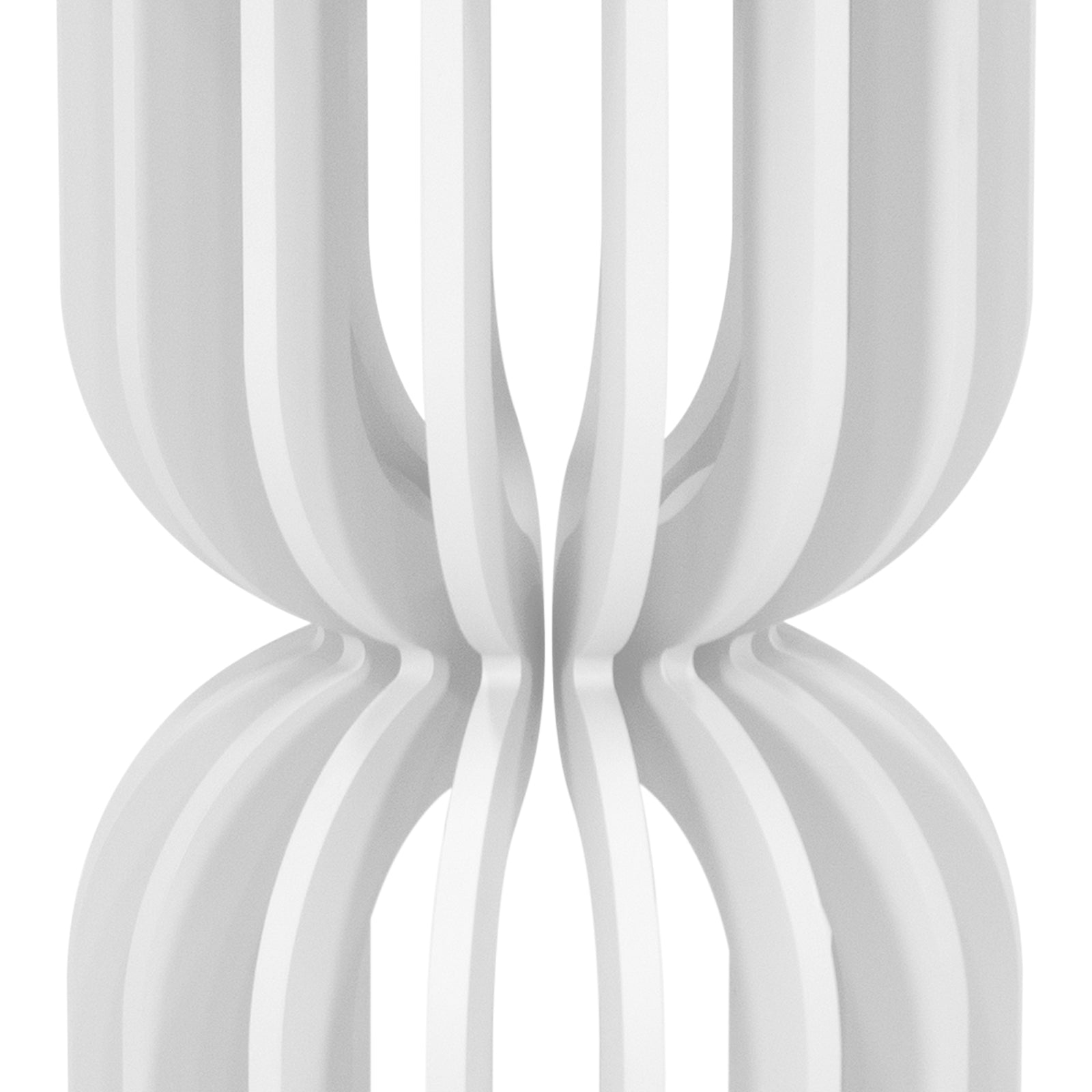 White Slatted Hour Glass Cake Plinth