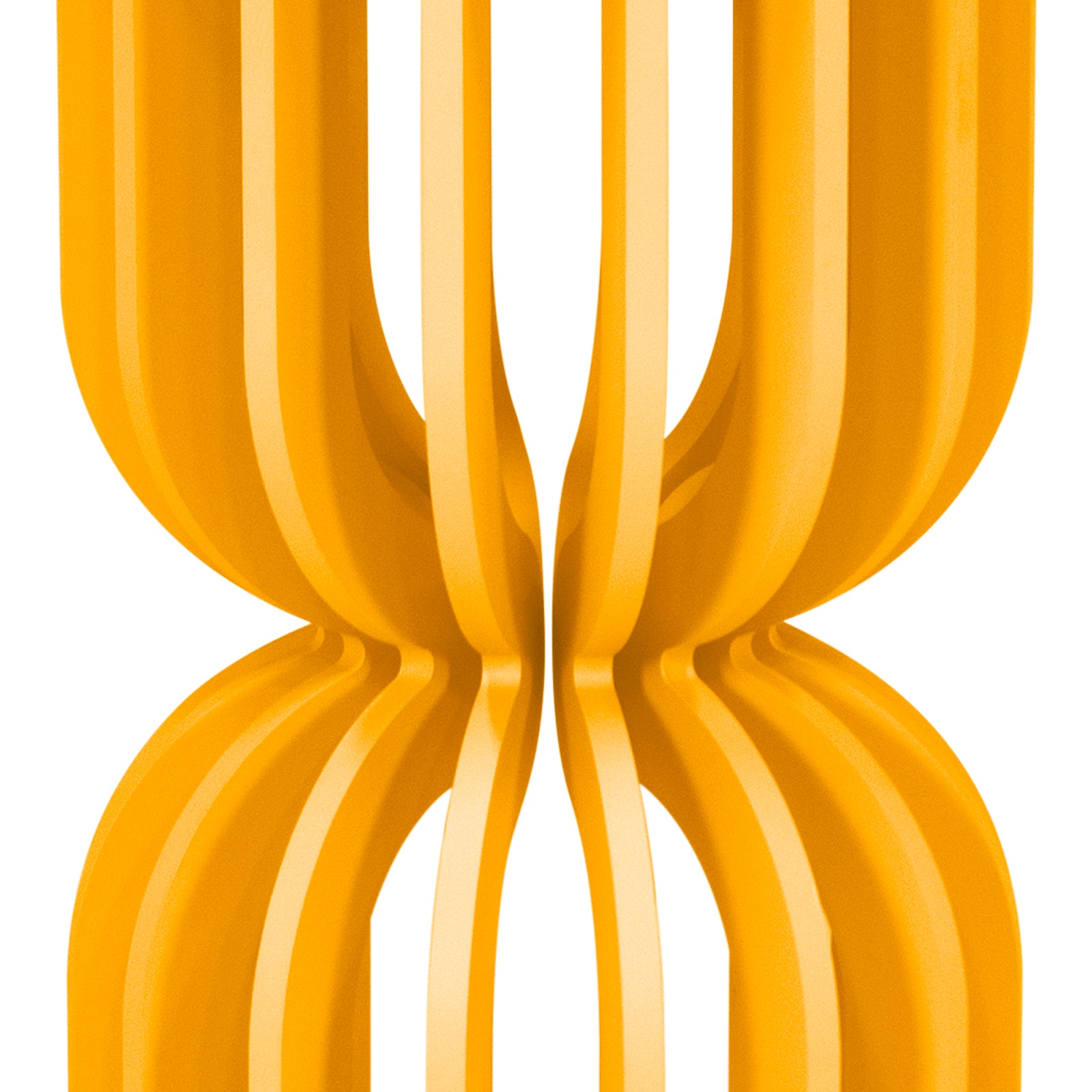 Yellow Slatted Hour Glass Cake Plinth