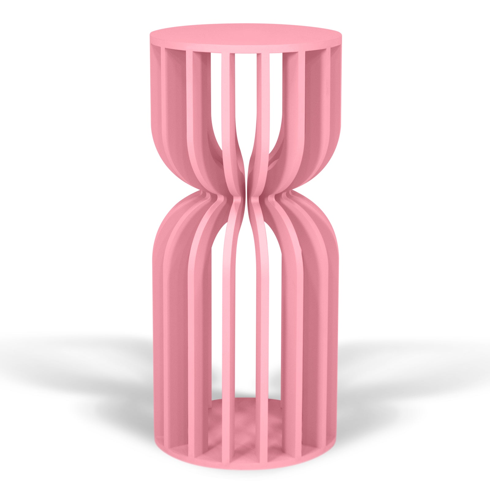 Pink Slatted Hour Glass Cake Plinth
