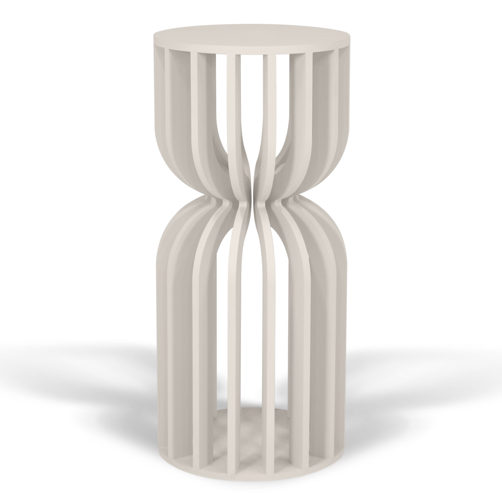 Beige Slatted Hour Glass Cake Plinth