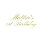 "Mattia's 1st Birthday" Decal