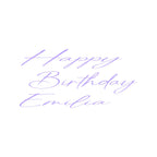 "Happy Birthday Emilia" Decal
