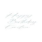 "Happy Birthday Emilia" Decal