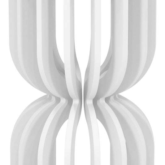 White Slattered Hour Glass Cake Plinth