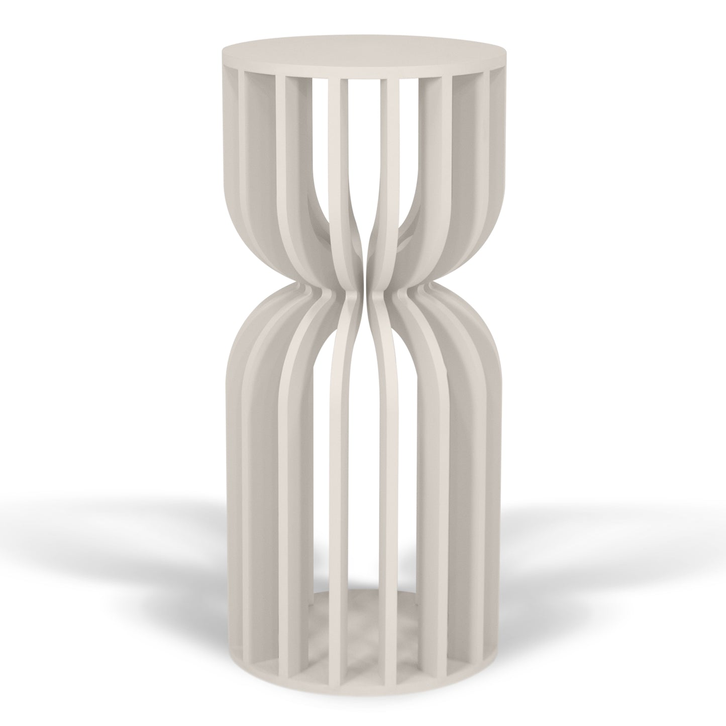 Beige Slattered Hour Glass Cake Plinth