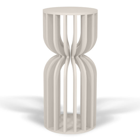 Beige Slattered Hour Glass Cake Plinth