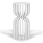 White Slatted Hour Glass Cake Plinth